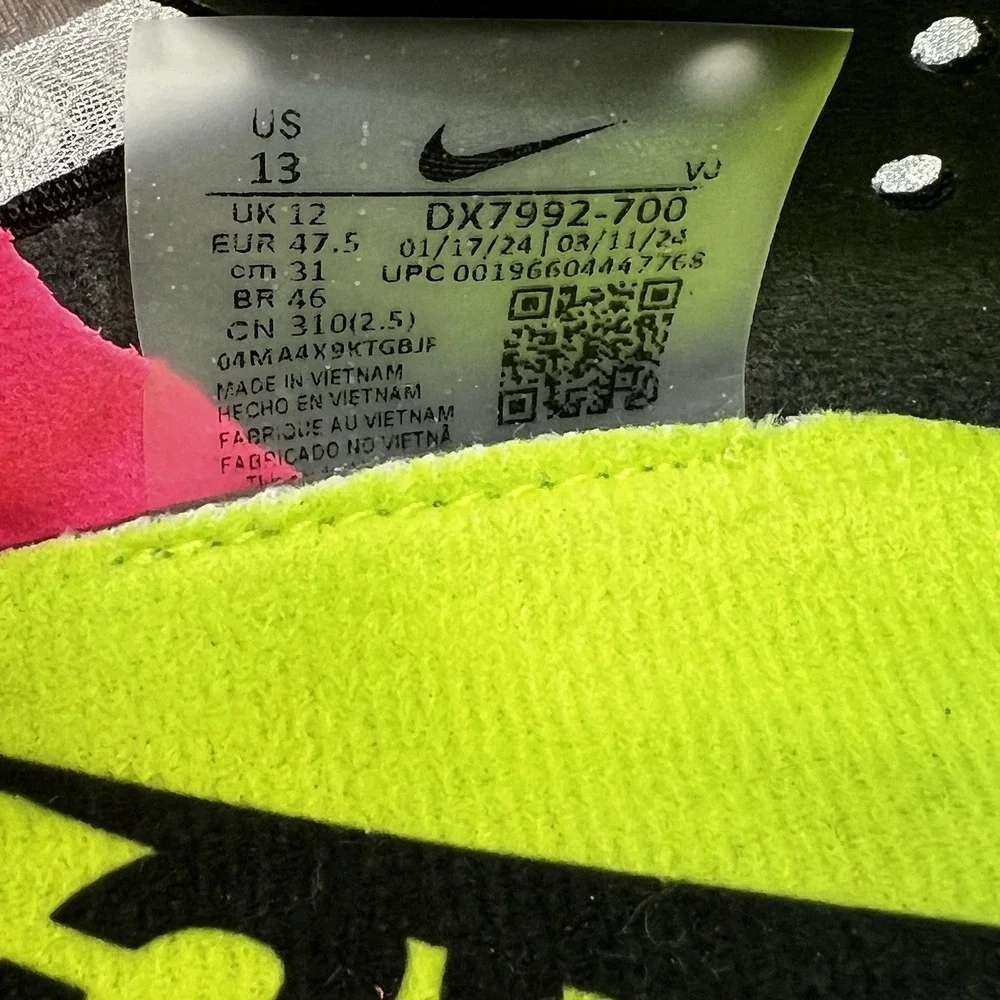 Nike ZoomX Dragonfly XC Track Spikes Men's‎ 13 Cross Country Volt Black Pink